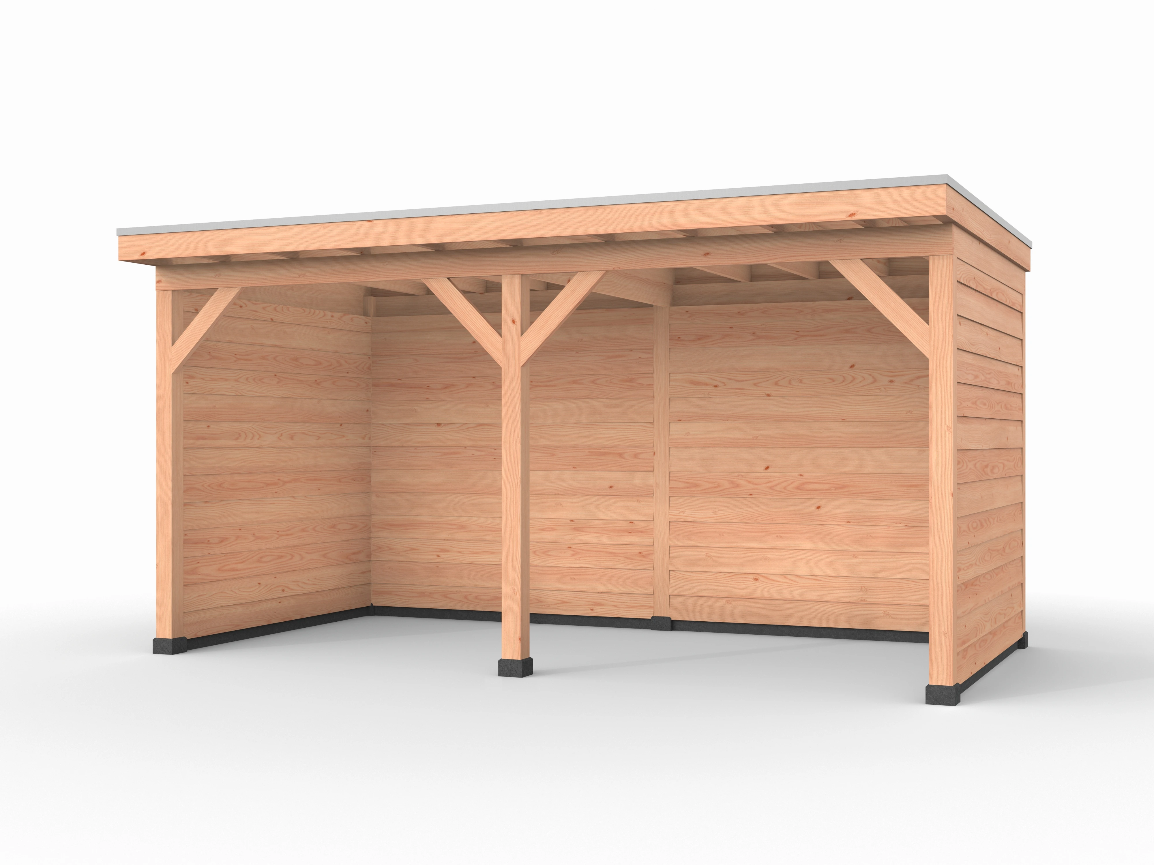 Douglas overkapping, 500 x 250, met achterwand en twee zijwanden, Westwood Comfort - Afbeelding 1